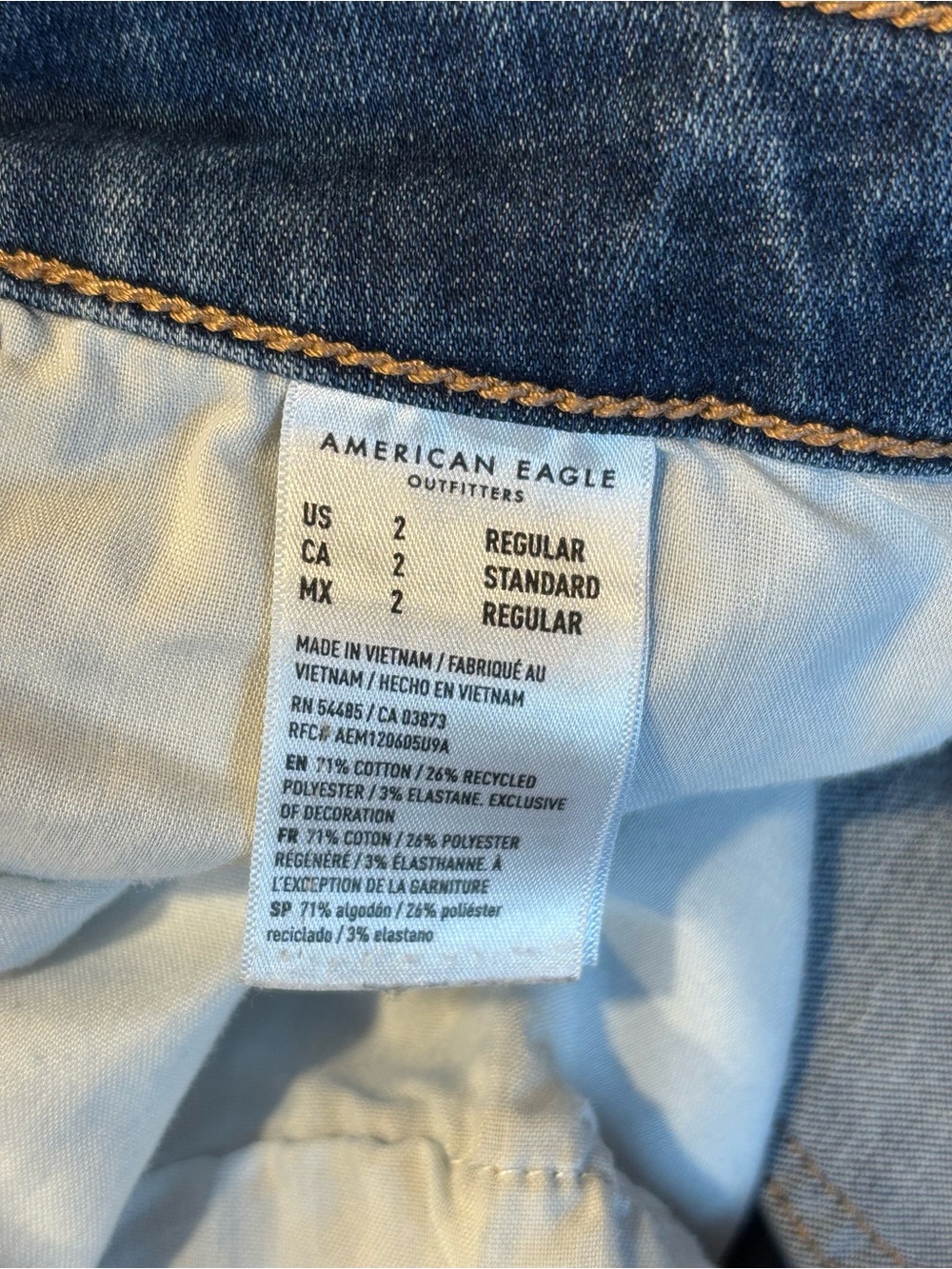 American Eagle Hi-Rise Jeggings Medium Wash Next Level Stretch Denim Womens 2 - Picture 2 of 8